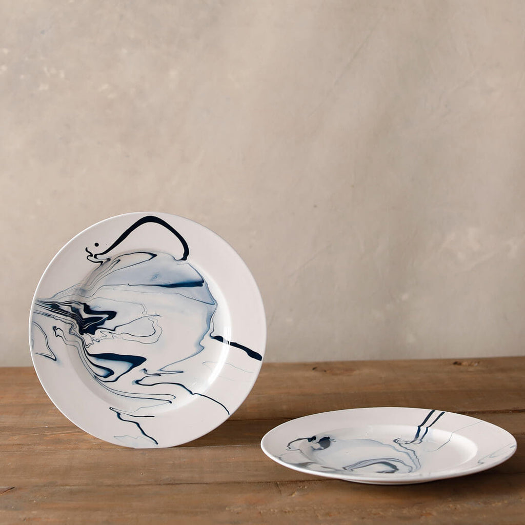 Christopher Spitzmiller Marble Dinner Plate, Teal