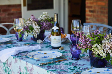 Lisa Fine "Charlotte" Tablecloth, Blue