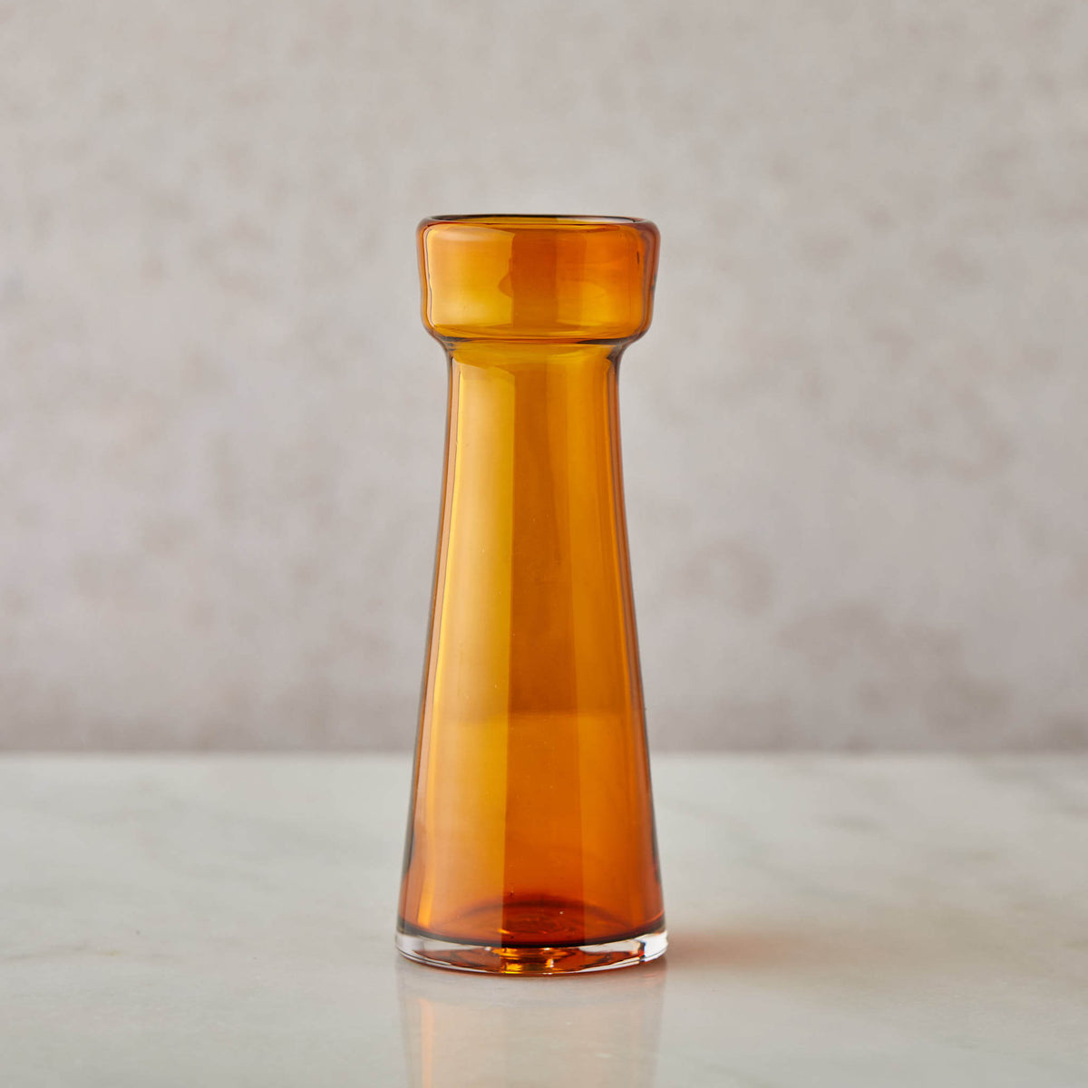Hand Blown Bulb Vase Amber