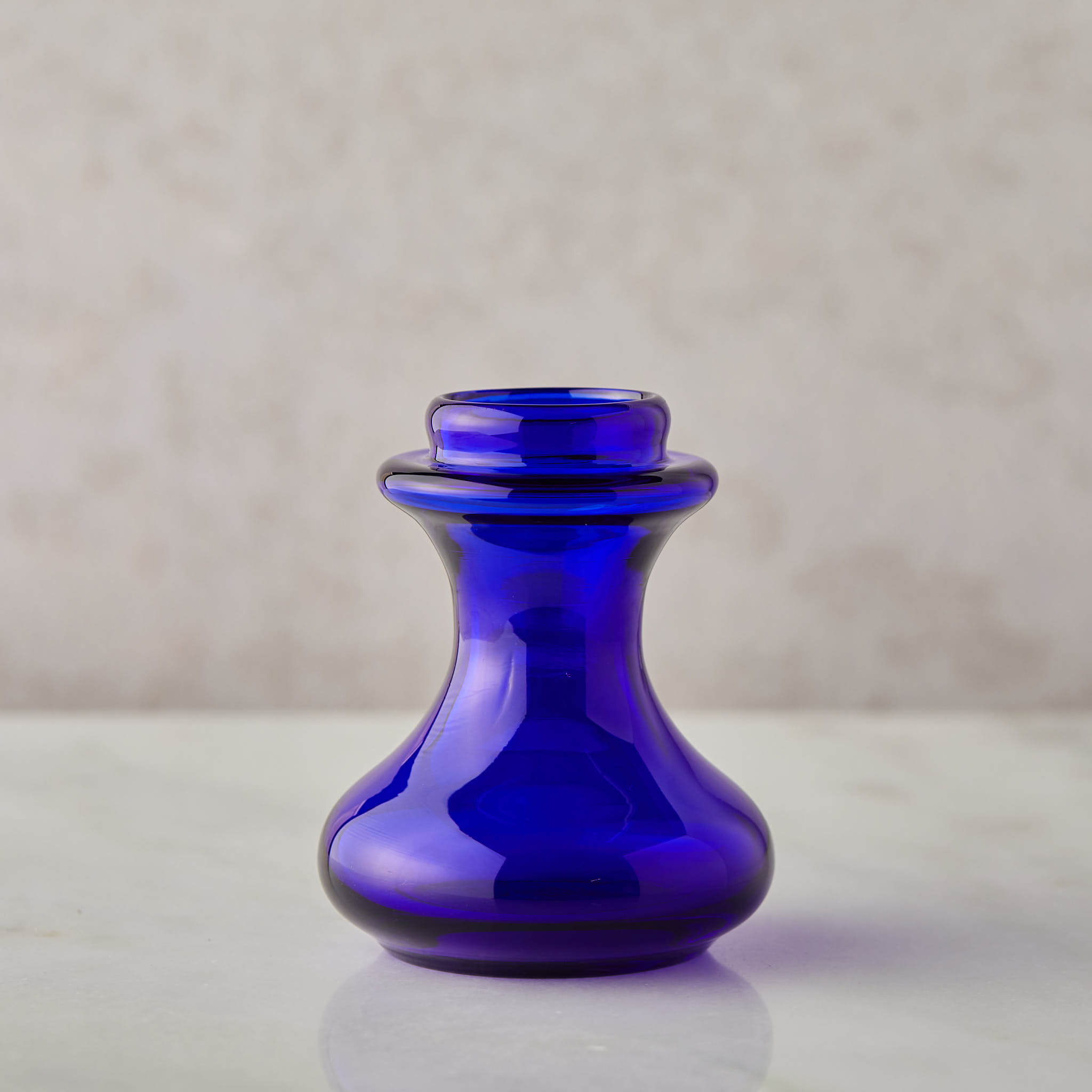 Hand Blown Bulb Vase in Cobalt, Round