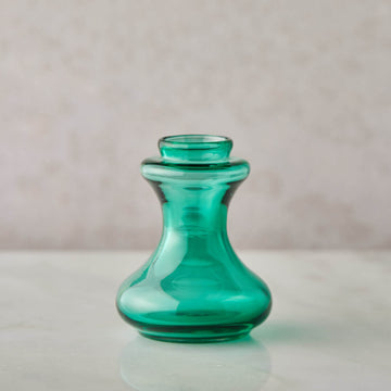 Hand Blown Bulb Vase in Emerald, Round