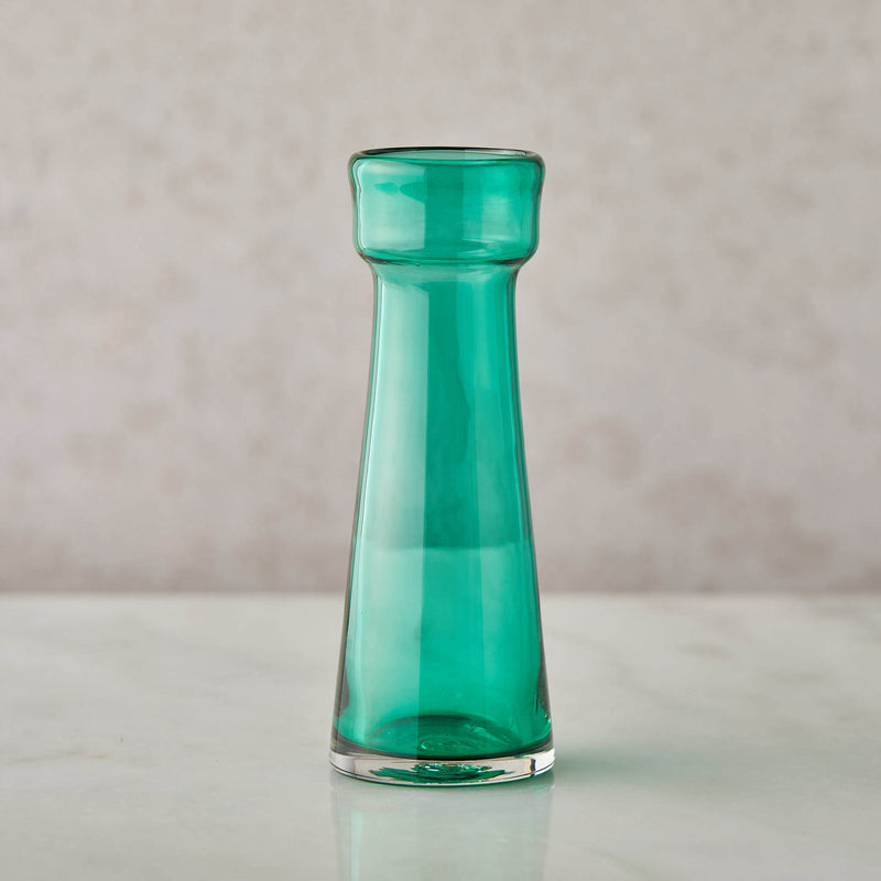 Hand Blown Bulb Vase in Emerald